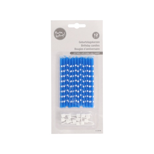 12 Candeline per compleanno 10 cm colori assortiti con supporto