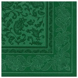 50 Tovaglioli  cm 40x40 ''ROYAL Collection'' piega 1/4  ''Ornaments''verde scuro
