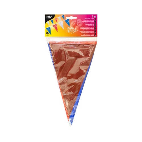 Ghirlanda di bandierine di plastica impermeabile,  4 m blu/bianco/rosso