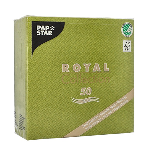 50 Tovaglioli "ROYAL Collection" piegato per 4 33 cm x 33 cm verde oliva