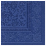 50 Tovaglioli  cm 40x40 ''ROYAL Collection'' piega 1/4  ''Ornaments'' blu scuro