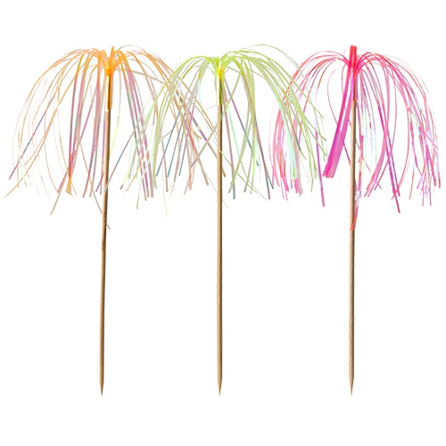 100 Stecchini per party 15,5 cm neon ''Fireworks''