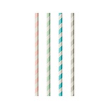 100 Cannucce di carta "pure" Ø 6 mm · 20 cm "Stripes" assortiti