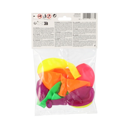 10 Palloncini Ø 25 cm colori assortiti ''Neon''