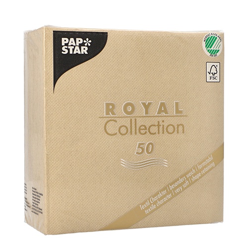 50 Tovaglioli "ROYAL Collection" piegato per 4 33 cm x 33 cm sabbia