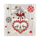 50 Tovaglioli cm 25x25, 3-vel,i piega 1/4, decoro ''X-mas Highlights''