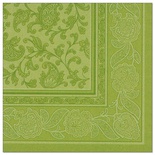 50 Tovaglioli cm 40x40 ''ROYAL Collection'' piega 1/4  ''Ornaments'' verde oliva