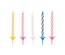 24 Candeline per compleanno con supporto 6 cm colori assortiti