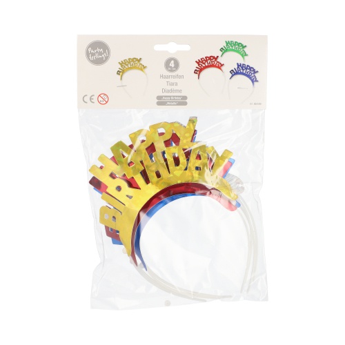 4 Cerchielli colori assortiti ''Happy Birthday''