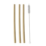 12 Cannucce di bambù "pure" Ø 1 cm · 23 cm con spazzolino per pulire