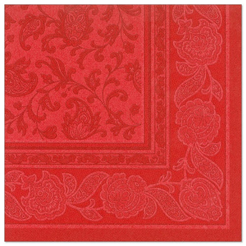 50 Tovaglioli  cm 40x40 ''ROYAL Collection'' piega 1/4  ''Ornaments'' rosso